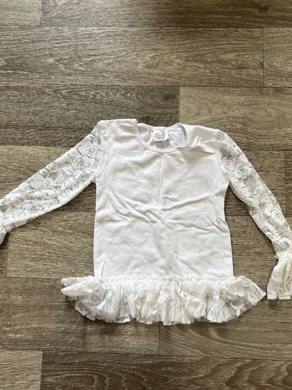 Kids Girls White Lace Long Sleeve Boutique T-Shirt Size Small  Toddler 3/4t